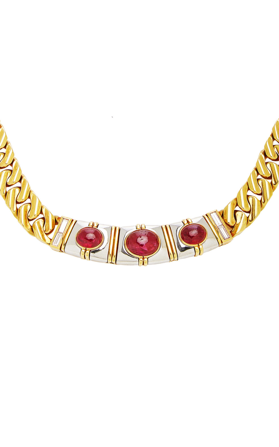 Bulgari Ruby And Gold Chain Necklace Eleuteri