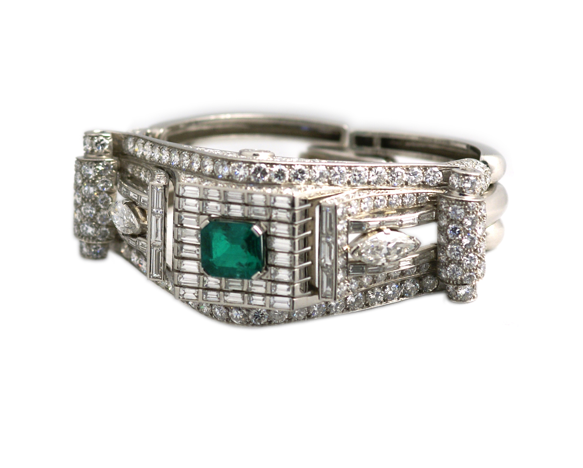 French Emerald and Diamond Bracelet - Eleuteri