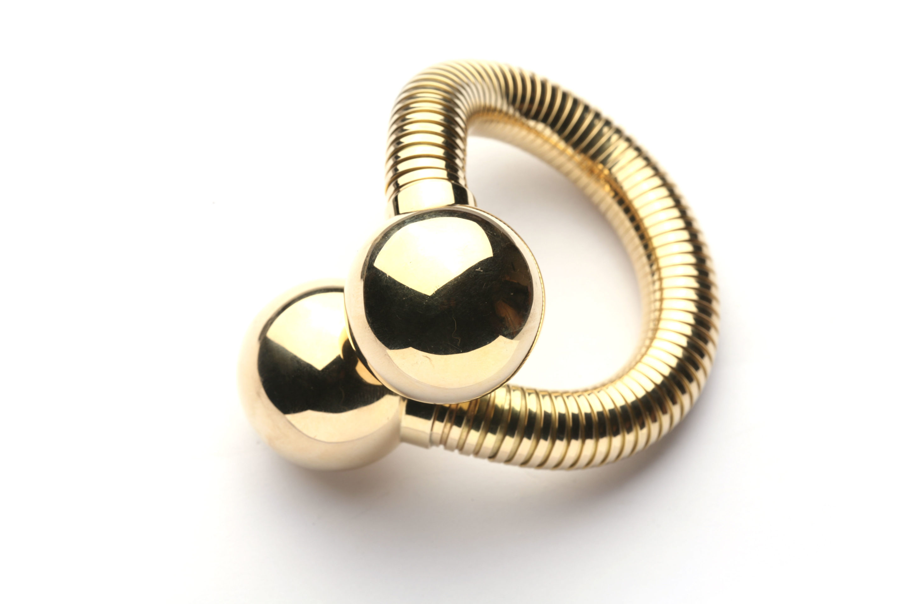 Unusual Double Spheres Gold Tubogas Bracelet - Eleuteri
