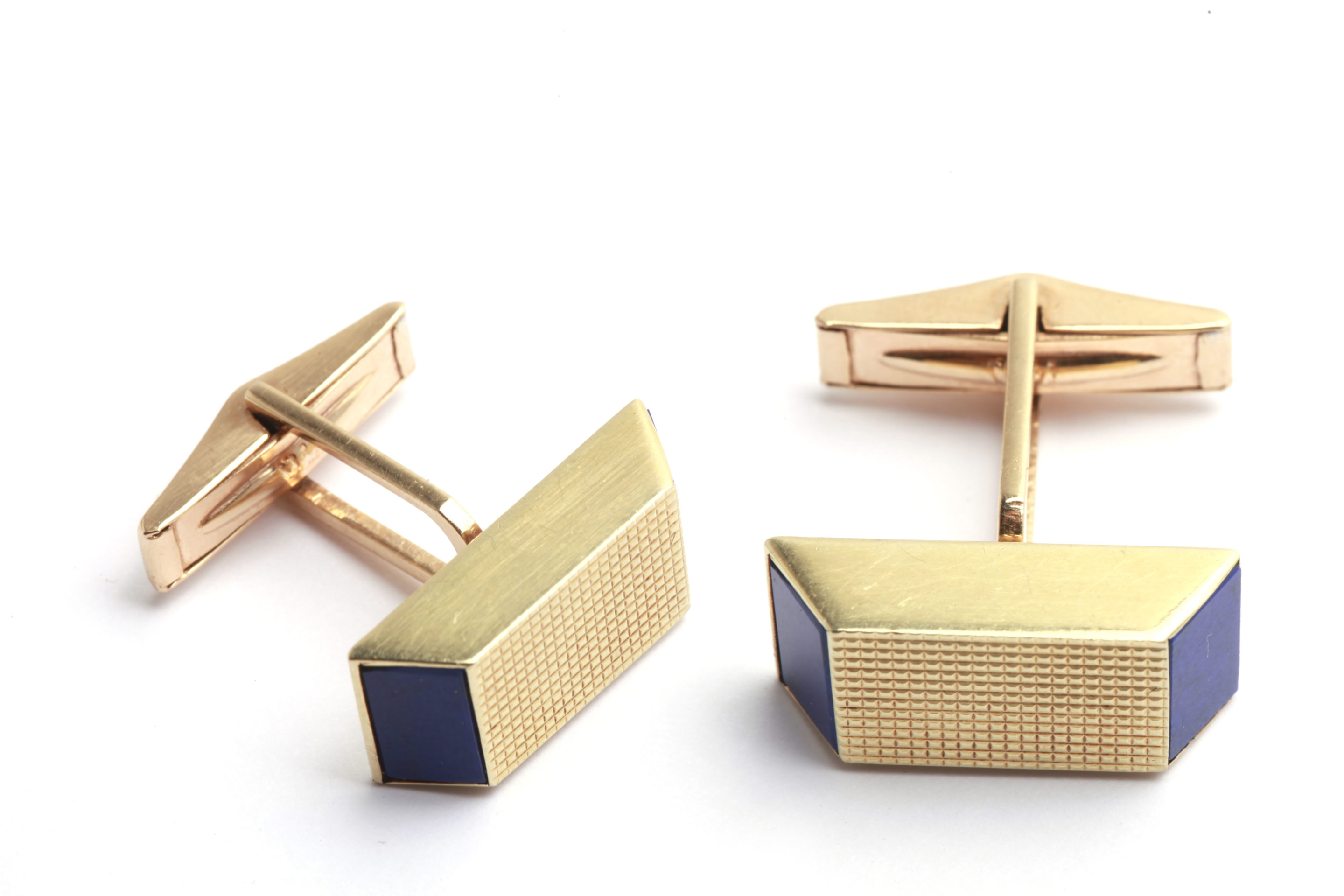 Geometrical Lapis & Gold Cufflinks - Eleuteri