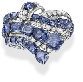 Van Cleef Sapphire and Diamond Cluster Ring - Eleuteri