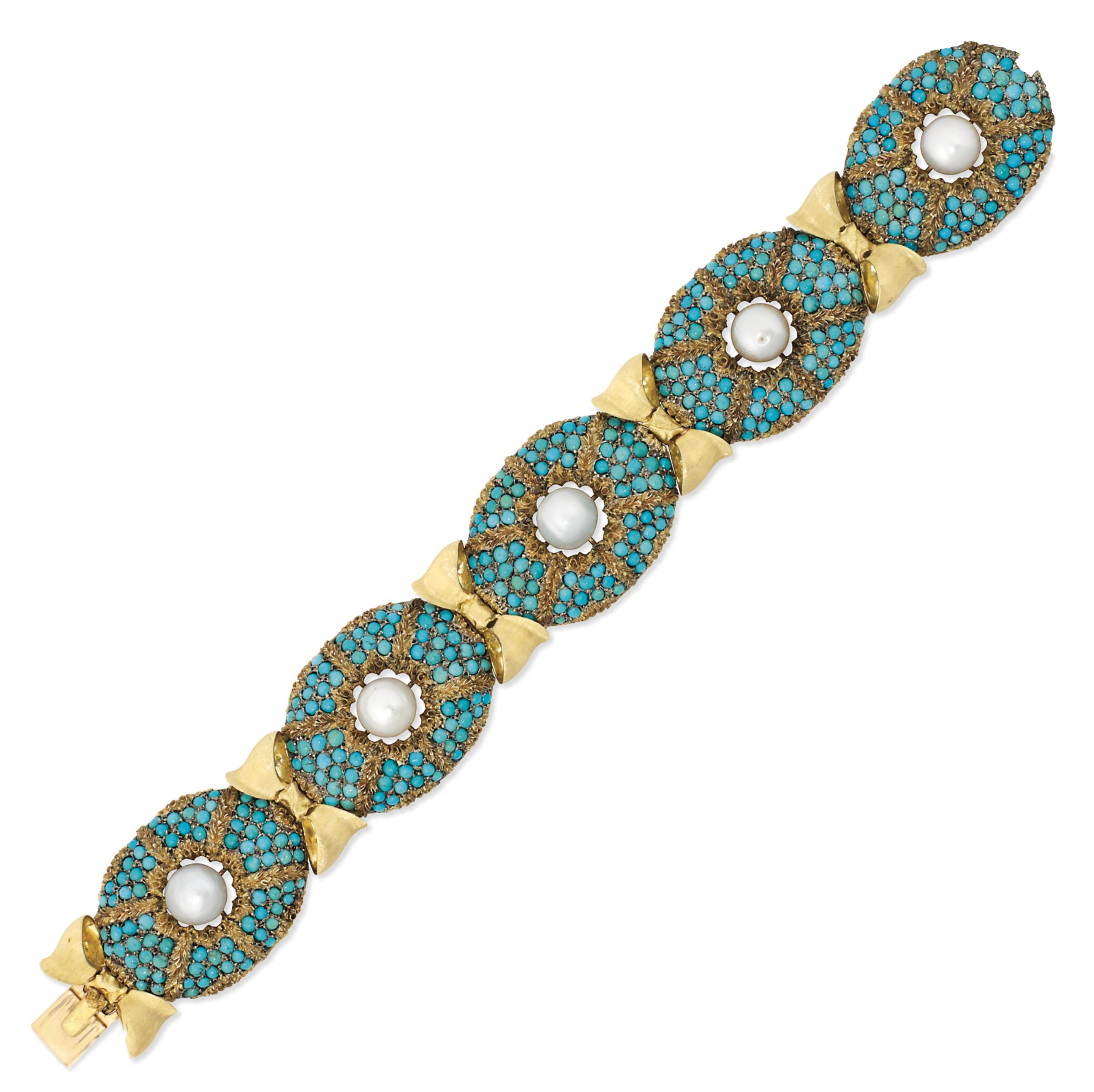 Buccellati Turquoise Pearl & Gold Bracelet - Eleuteri