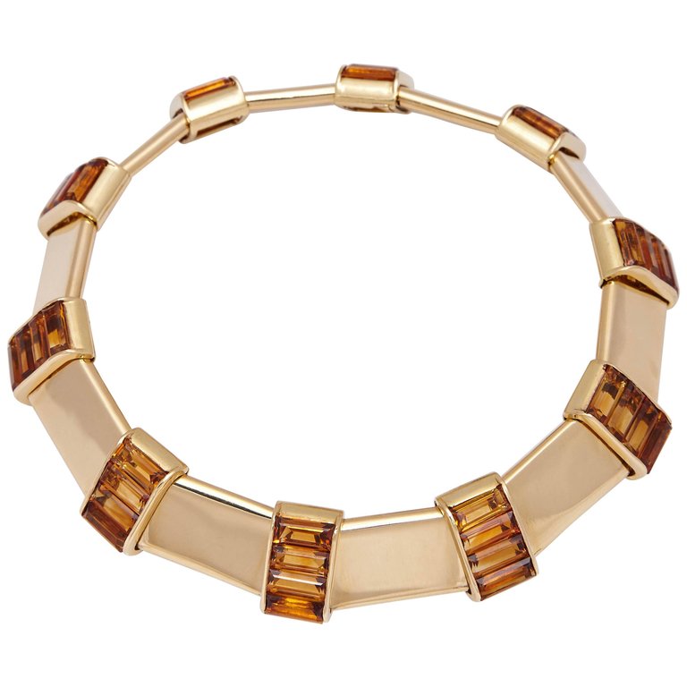 Retro Citrine Choker Necklace - Eleuteri