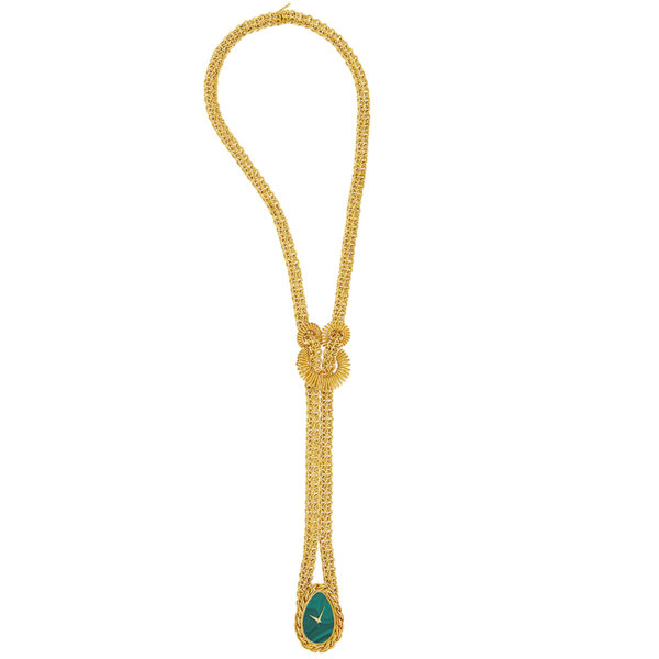 Piaget Gold and Malachite Pendant Necklace Watch - Eleuteri