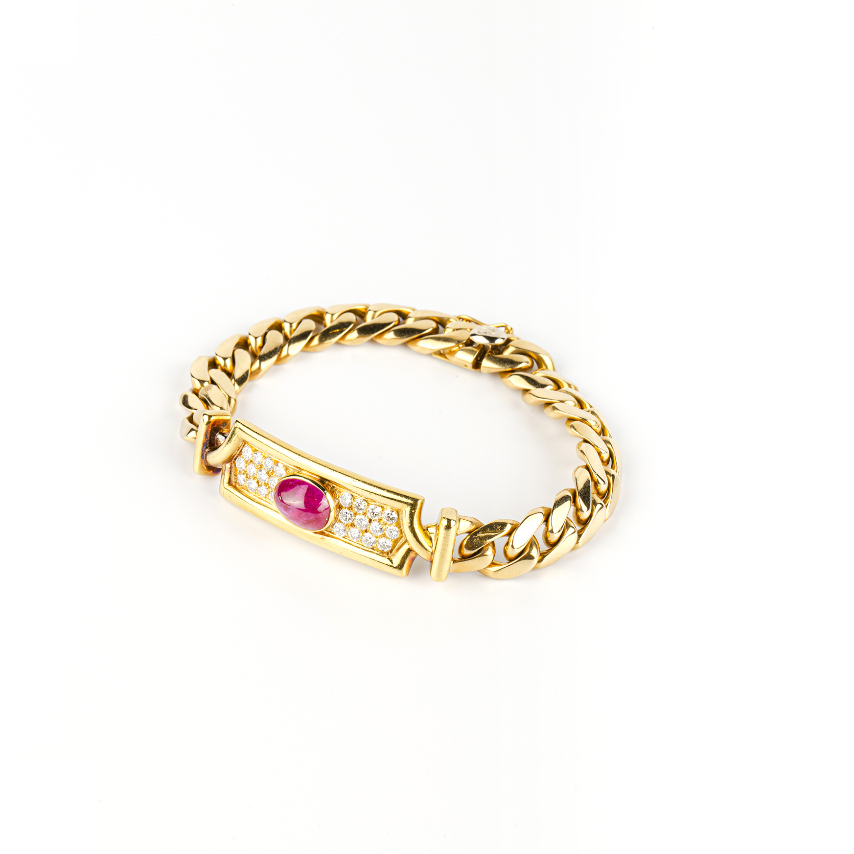 Classic Gigi Ruby bracelet, Yellow Gold, 5.9